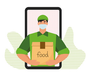 Fast online delivery service with mask
