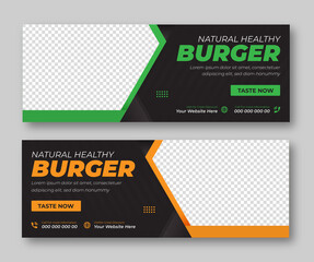 Food menu and restaurant social media cover template