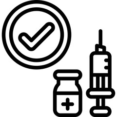 Vaccine approved icon, Vaccine Development related vector