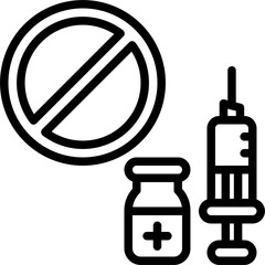 Vaccine refusal icon, Vaccine Development related vector