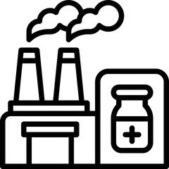 Vaccine Factory icon, Vaccine Development related vector