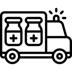 Vaccine Van icon, Vaccine Development related vector
