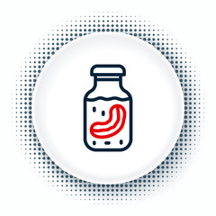 Line Sea cucumber in jar icon isolated on white background. Marine food. Colorful outline concept. Vector