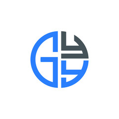 GYY logo GYY icon GYY vector GYY monogram GYY letter GYY minimalist GYY triangle GYY hexagon Circle Unique modern flat abstract logo design 