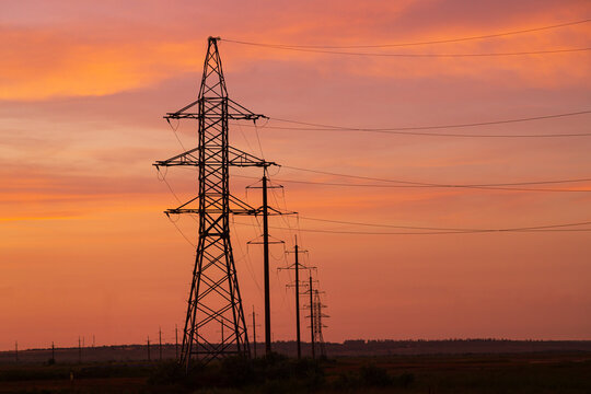 high voltage electric wires and power grids