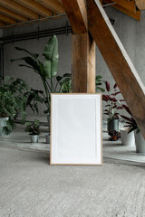 Industrial Wooden Frame Mockup 50x70 Botanical