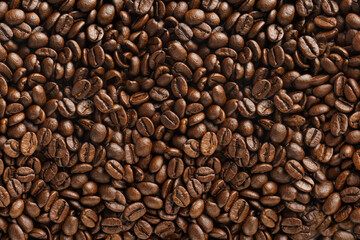 Coffee bean background, roast grain