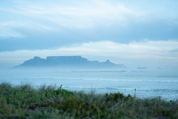 View of ocean and Table Mountain