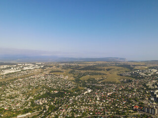 bird's eye view of the suburb. southern steppe.