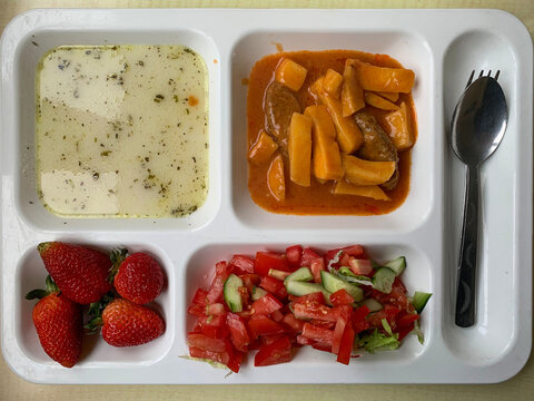 Tabldot food menu in the refectory