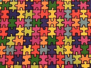 Viele Farbige Puzzleteile 