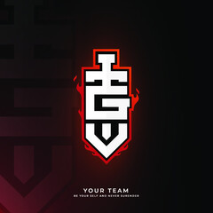 Initial G logo design with sword, Logo for game, esport, initial gaming, community or business. © Hisyam H Fuadi