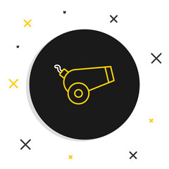 Line Cannon icon isolated on white background. Colorful outline concept. Vector