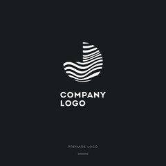 Black and White Zebra Logo Design. Creative vector illustration with lines.