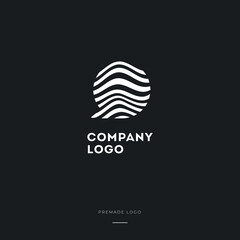 Black and White Zebra chat baloon Logo Design. Creative vector illustration with lines.