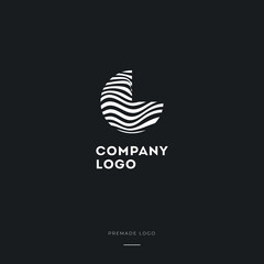 Fototapeta na wymiar Black and White Zebra Logo Design. Creative vector illustration with lines.