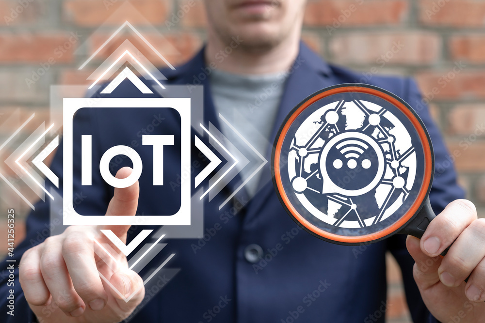 Wall mural concept of iot internet of things.