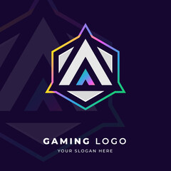 Initial A logo design with strong shape, Logo for game, esport, initial gaming, community or business. © Hisyam H Fuadi