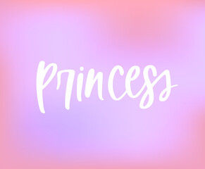 Little Princess hand sketched text  for  girls badge, tag, icon. Great for card, invitation, poster, banner template. Celebration lettering typography. Vector.