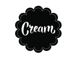 cream shop logo badges and labels, gelateria signs. Retro logotypes for cafeteria or bar. Isolated vector illustration.