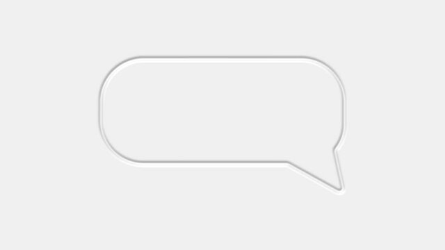 Chat, speech bubble icon animation on white background. 4K