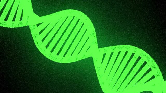 4k Green DNA Particles. Looped background 