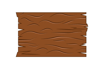 Blank wooden board isolated vector illustration.