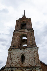 the bell tower of the village church