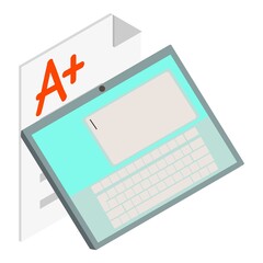 Electronic document icon. Isometric illustration of electronic document vector icon for web