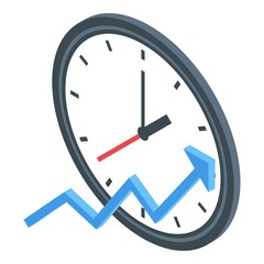 Wall clock icon isometric vector. Home time watch. Office interior clock