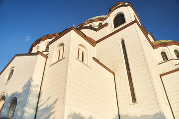 Fototapeta premium Beautiful view of the temple of St. Sava in Belgrade, Serbia on a sunny say