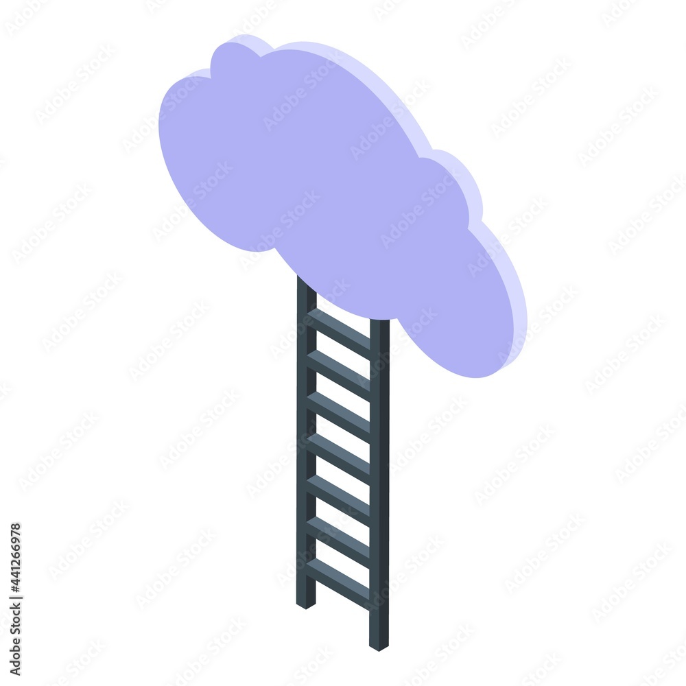 Poster data cloud icon isometric vector. computer storage system. server network upload