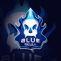 Blue skull creative design vector template