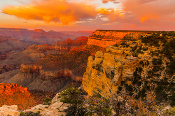 Alien Looking Cloud at Sunset From Maricopa Point, Grand Canyon National Park, Arizona, USA