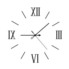 Modern wall clock with roman numerals minimalist style.