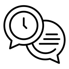 Late work chat icon. Outline Late work chat vector icon for web design isolated on white background