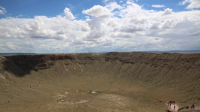 Clouds shadow coming into Meteor Crater - Winslow, Arizona