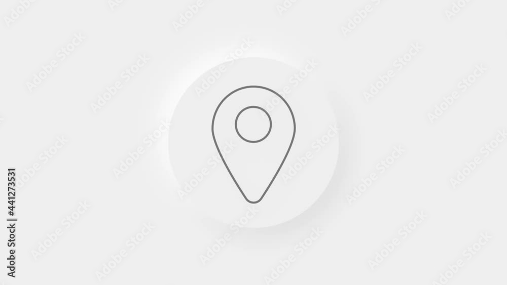 Fototapete gps location pointer animated icon. location pin icon.