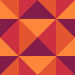 Seamless pattern. Ethnic ornament. Triangles background. Tribal wallpaper. Ethnical image. Triangle shapes motif. Ancient mosaic. Digital paper. Folk web design. Textile print backdrop. Vector art.