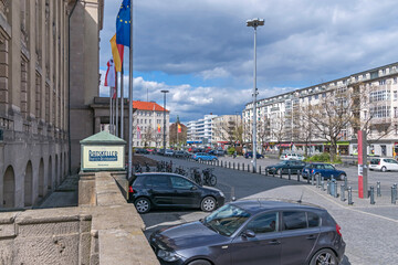 John F. Kennedy square in front of the famous City Hall Rathaus Schoeneberg in Berlin, Germany