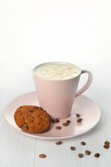 Italian capuccino coffee cup in a white mug