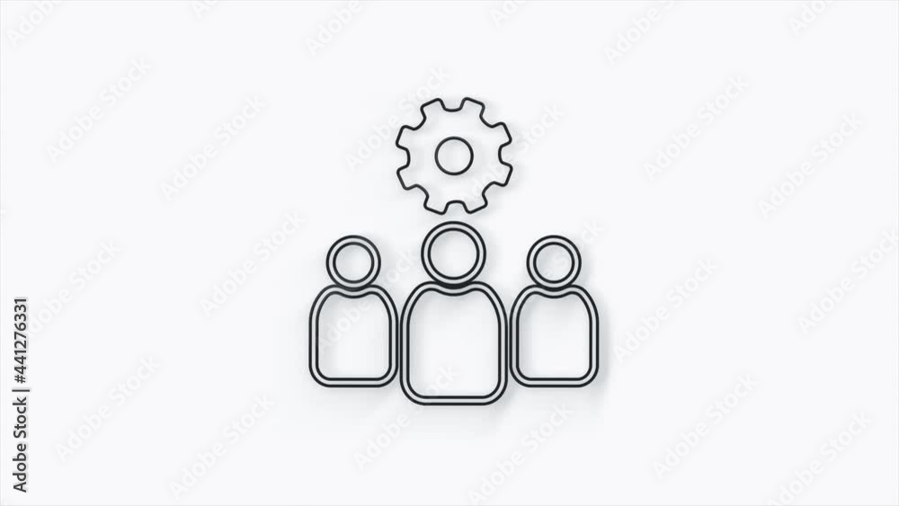Poster Outsourcing concept 3d icon isolated on white background. Cooperation sign. Idea of teamwork and investment. 4K