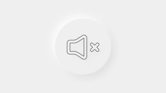 Speaker mute icon isolated on white background. No sound icon. Volume Off symbol. 4K