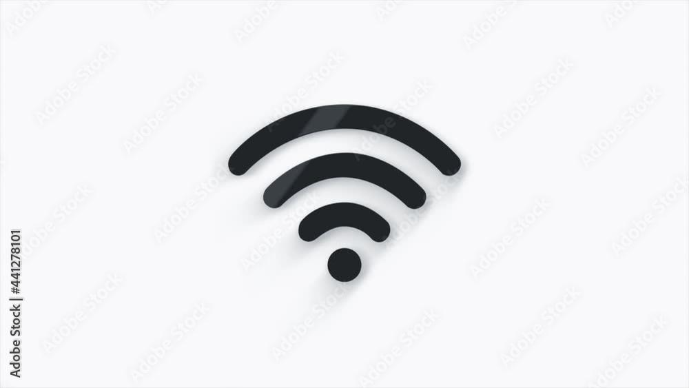 Poster Wifi wireless internet network symbol 3d icon isolated on white background.