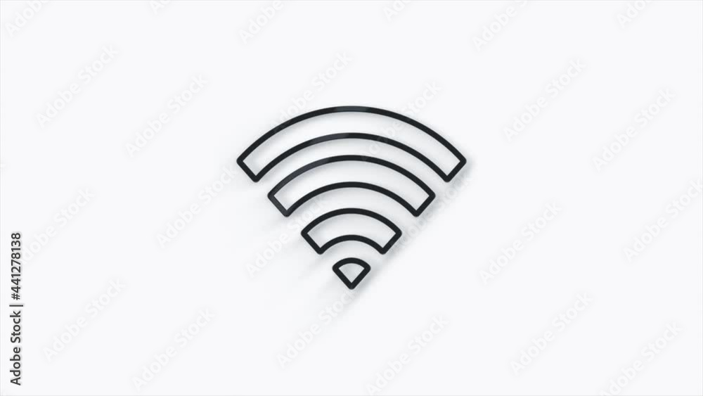Poster wifi wireless internet network symbol 3d icon isolated on white background.