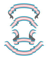 Four Style Ribbons of Transgender Flag Banner for the Transgender Activity.