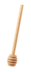 wooden honey stick isolated on white background
