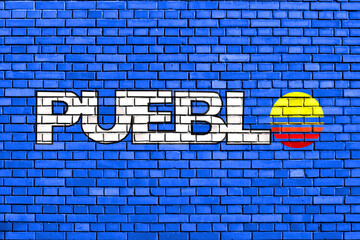 flag of Pueblo, Colorado painted on brick wall