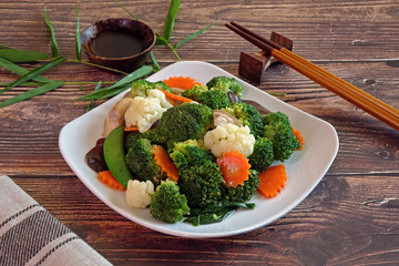 Stir fry mixed vegetables : Vegetarian food
