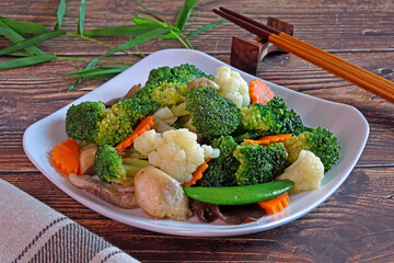 Stir fry mixed vegetables : Vegetarian food